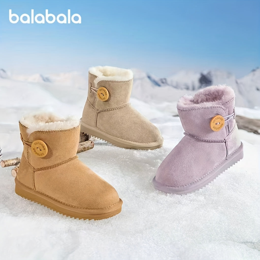 Balabala Fleece Snow Boots Balabala Classmate Girls' Fleece Winter Snow Boots | Short Casual Outdoor Daily Versatile Boots