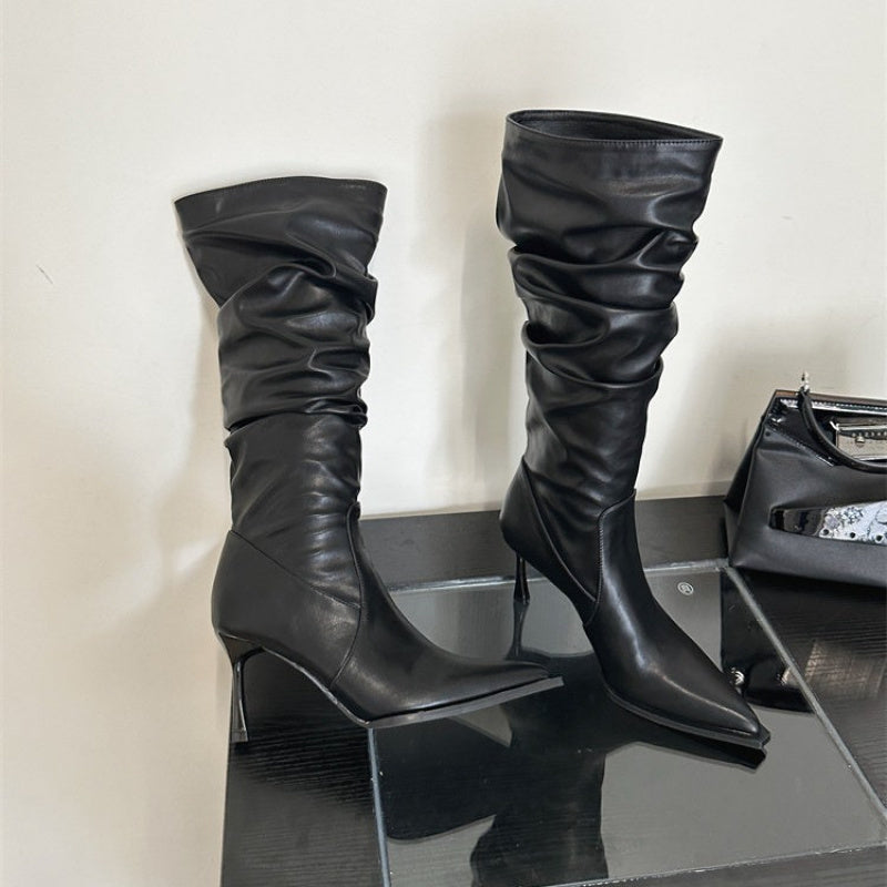 2026 Spring And Autumn Women'S Over-The-Knee Boots in European And American Styles with High Heels And Pointed Toes, Women Shoes