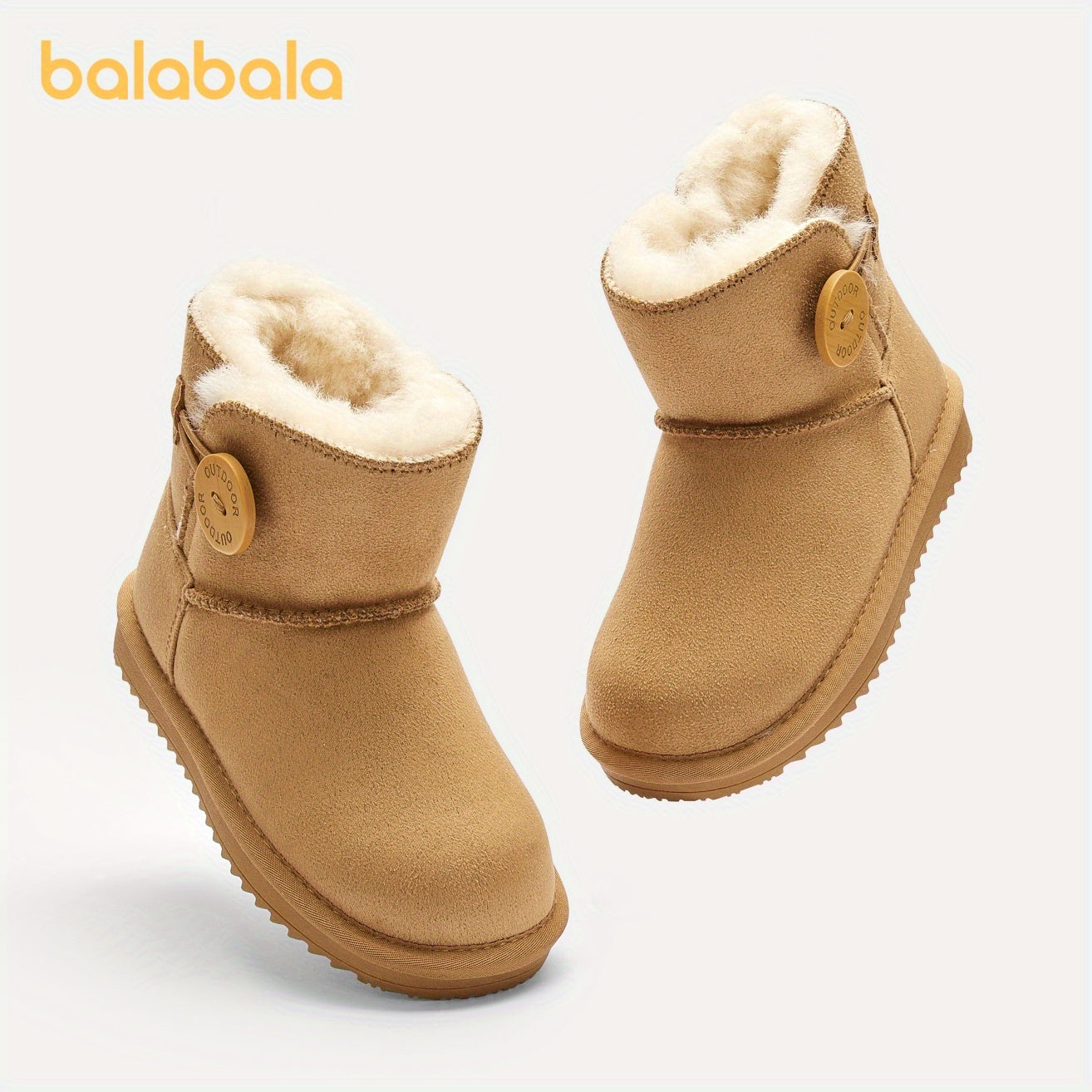 Balabala Fleece Snow Boots Balabala Classmate Girls' Fleece Winter Snow Boots | Short Casual Outdoor Daily Versatile Boots