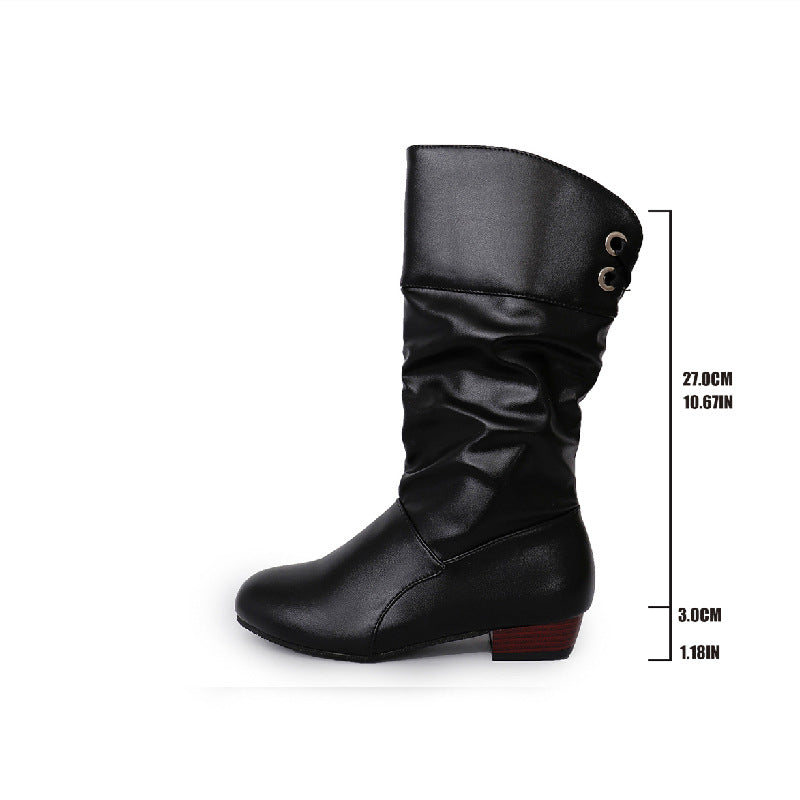 Women'S New High-Top Lace-Up Boots for Autumn And Winter, Featuring Thick Heels That Are Both Comfortable And Fashionable., Women Shoes