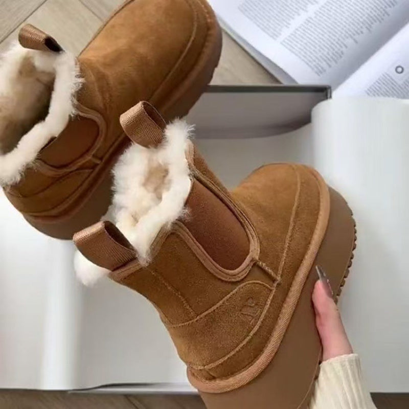 Women' 2026 New Winter Warm Lined Thick-Soled Snow Boots - Heavy-Duty Bread Sole Winter Shoes with Buckle Closure, Large Northeast Size for Ice, Snow & | -Fabric Upper (No) | Cozy -Weather Footwear